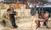 Sir Lawrence Alma-Tadema,OM.RA,RWS Sappho and Alcaeus oil painting reproduction